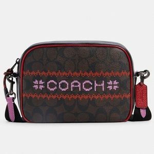 NWT COACH C1541 Dempsey Camera Fair Isle Graphic